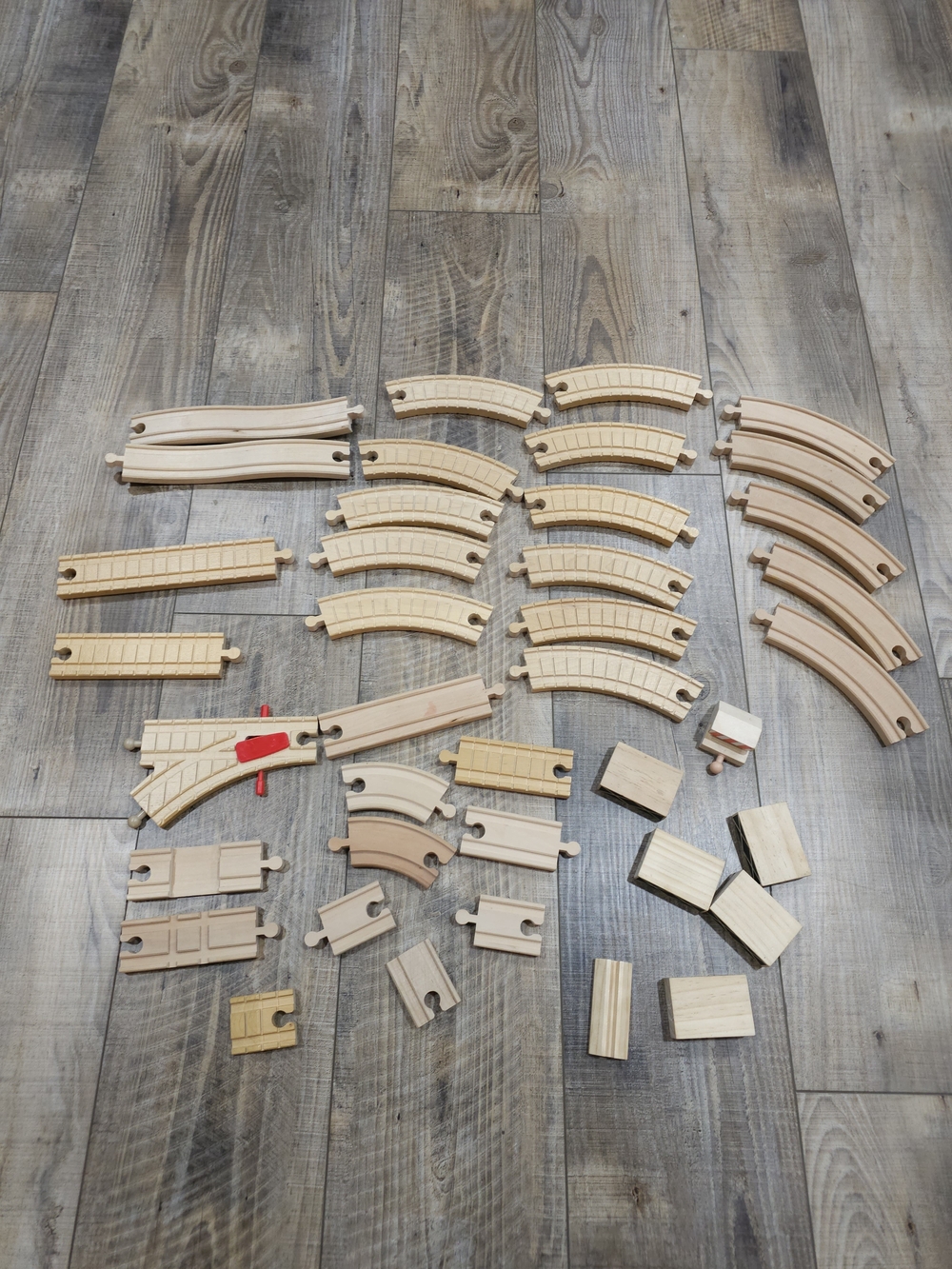Wooden Train Track Lot Of Pieces Thomas Variety 30+